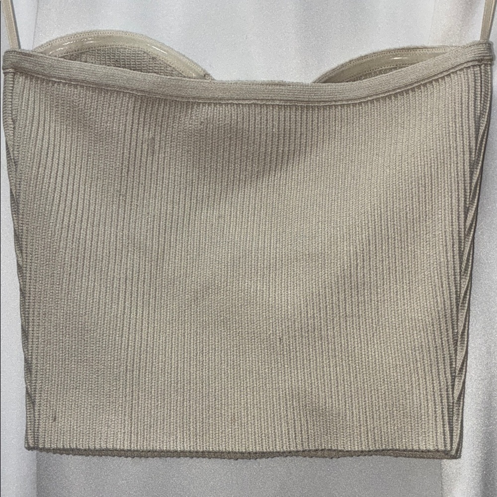Strapless Ribbed Crop Top - Picture 3 of 5